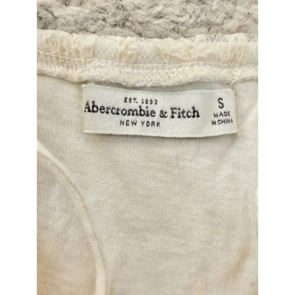 90s Abercrombie and Fitch Ivory Lace Maxi Dress Half Lined Stretchy Fairy Long S